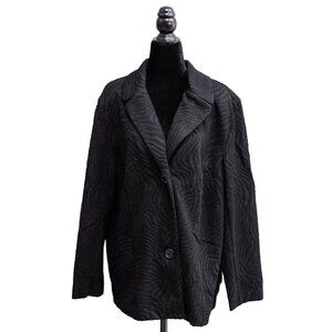 Briggs New York Black Textured Blazer, Size 2X